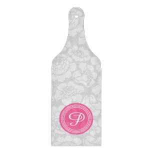 Elegant Girly Blommigt Grått & Rosa Personlig