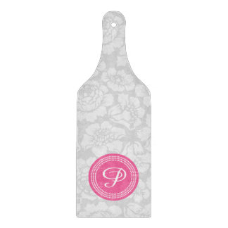 Elegant Girly Blommigt Grått & Rosa Personlig