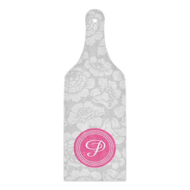 Elegant Girly Blommigt Grått & Rosa Personlig (Framsidan)