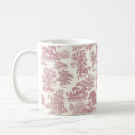 Elegant Girly Chic Rosa Horses Träd Toile Kaffemugg