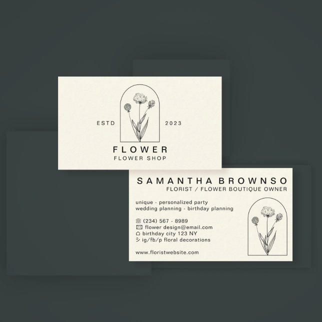 Elegant Girly Dandelion Flower Florist Blommigt Visitkort (Skapare uppladdad)
