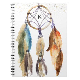 Elegant Girly Dreamcatcher Feather Personlig Anteckningsbok