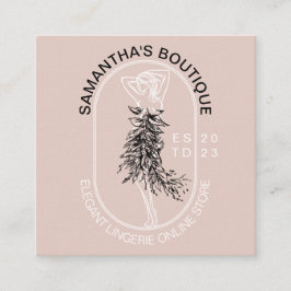 Elegant Girly Feminine Underwear Lingerie Mode Fyrkantigt Visitkort