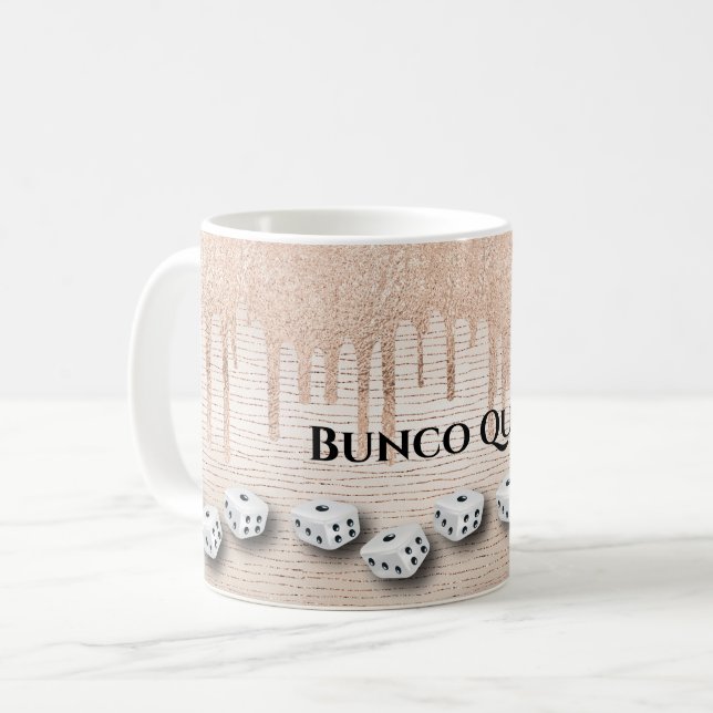 Elegant Girly Gnistra Dice Bunco Monogram Kaffemugg (Framsida vänster)