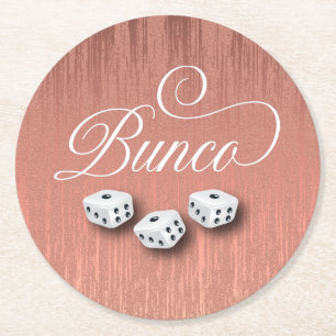 Elegant Girly Gnistra Dice Bunco Party Underlägg Papper Rund