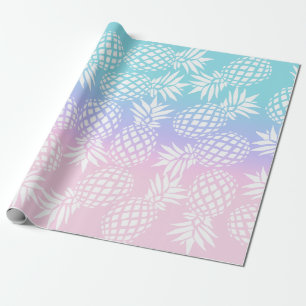 Elegant Girly Gradient Pineapple Mönster Colorful Presentpapper