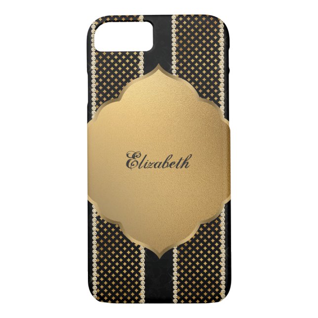 Elegant Girly Guld Diamonds - Personlig Case-Mate iPhone Skal (Baksida)