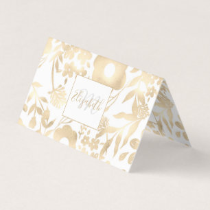 Elegant Girly Guld Flowers Vintage Design Visitkort