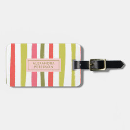 Elegant Girly Modern Stripe Bagagebricka