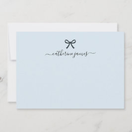 Elegant Girly Monogram Namn-skript Cute Light Blue Anteckningskort