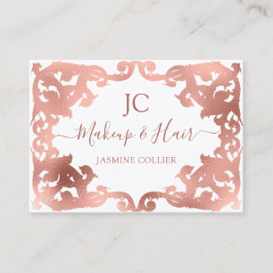 Elegant Girly Ro Guld Damask Styled Ram Visitkort