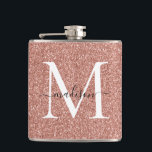 Elegant Girly Ro Guld Glitter Gnistra Monogram Fickplunta<br><div class="desc">Monogramkolv för Gnistran elegant Girly Ro Guld Glitter</div>