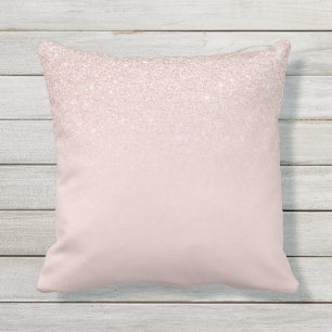Elegant Girly Ro Guld Rosa Glitter Ombre Kudde