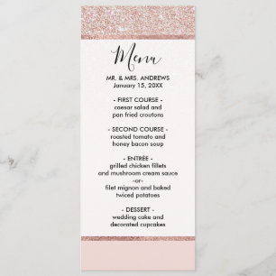 Elegant Girly Ro Guld Rosa Glitter Ombre Meny