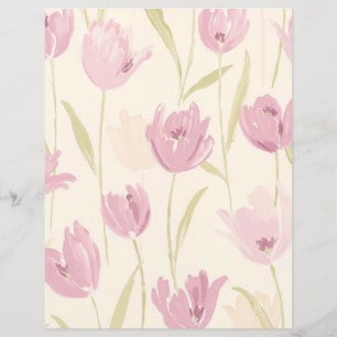 Elegant Girly Rosa Blommönster Scrapbook Papper