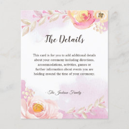 Elegant Girly Rosa Guld Ro Garden Details Flyer