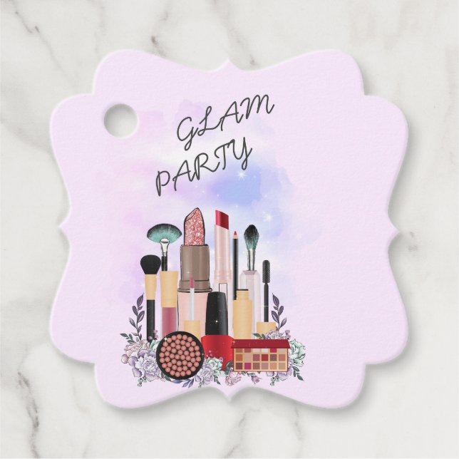 Elegant  Girly Rosa Makeup Artist Glamor Gåvor Etiketter (Framsida)