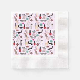 Elegant Girly Rosa Makeup Artist Glamor Pappersservett