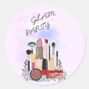 Elegant Girly Rosa Makeup Artist Glamor Runt Klistermärke
