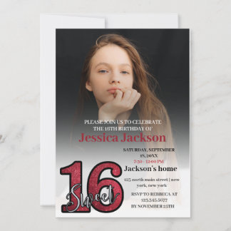 Elegant Girly Rosa Makeup Sweet sixteen Inbjudningar