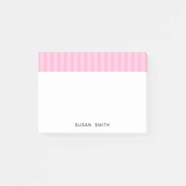 Elegant Girly Rosa ros Rand Post-it Block (Framsida)
