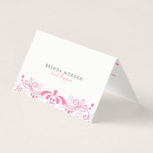 Elegant Girly Rosa Swirls Snöre Visitkort