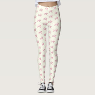 Elegant Girly Rosa White Leggings