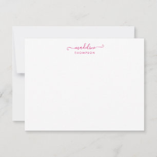Elegant GirScript-Magenta - typografiskt antecknin Anteckningskort