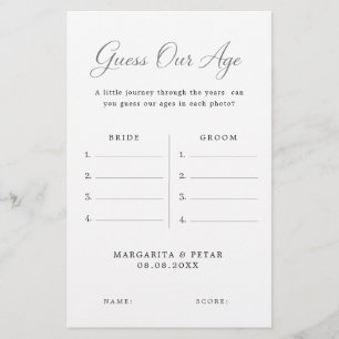 Elegant Gissa Vår Ålder Bröllopsfoto Spel Design Flygblad