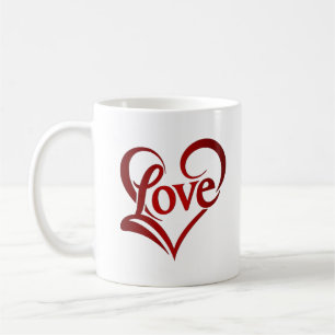 Elegant Glad Alla hjärtans dag Röd hjärtkaffe Mu Kaffemugg
