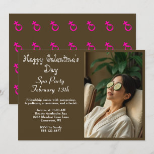 Elegant Glad Galentine's Day Spa-fest Inbjudan