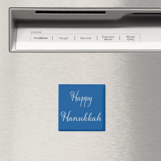Elegant Glad Hanukkah silver Tekhelet blå Magne Magnet (In Situ (Dishwasher))