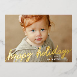 Elegant Glad helg Foil Helgdag Photo Card
