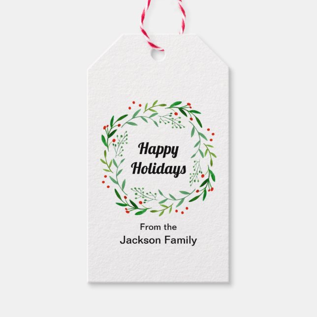 Elegant Glad helg julklapp andedräkt Presentetikett (Framsidan)