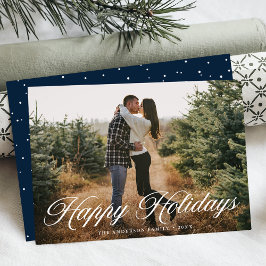 Elegant Glad Jul Kalligrafi Marin Fotografi Julkort