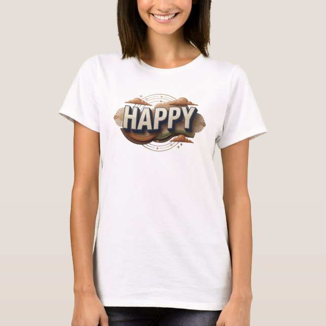Elegant GLAD Konstkomposition T Shirt (Framsida)