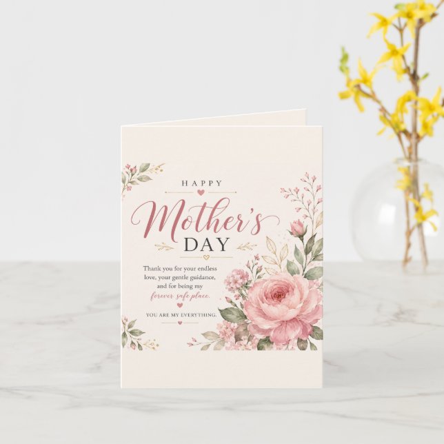 Elegant Glad mors dag – Tack mamma  Kort (Gul blomma)