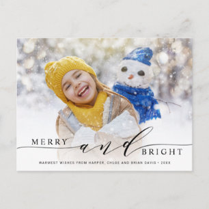 Elegant Glad och Ljusstark Julkort med Foto Vykort