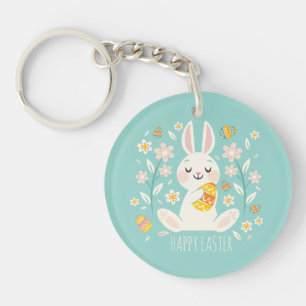 Elegant glad påskkanin Keychain