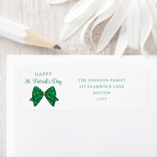 Elegant Glad St. Patrick's Day-adress Returadress Etikett (Insitu)