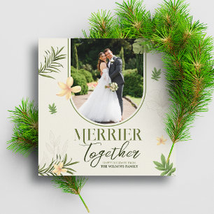 Elegant Gladare Tillsammans Gröna blad tema Julkort