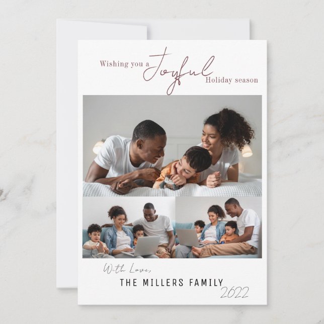 Elegant Glädjerik Högtid Säsonger 3 Foto  Julkort (Framsida)