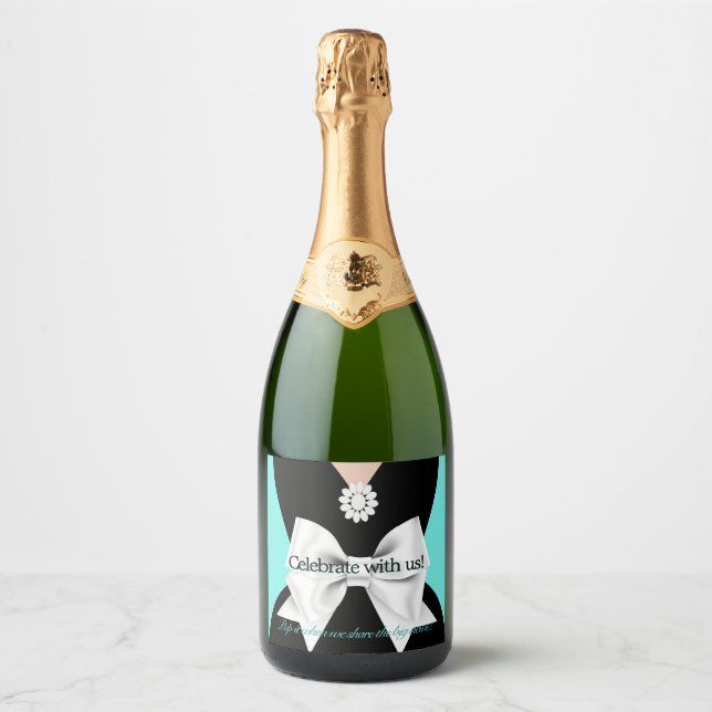 Elegant Glam Aqua Baby & Co Tiffany Baby Shower (Framsida)