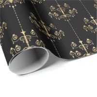 Elegant Glam Black Guld Mönster