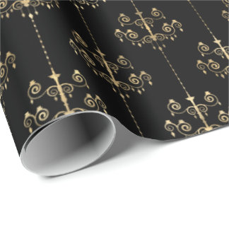 Elegant Glam Black Guld Mönster Presentpapper