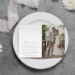 Elegant Glam Confetti Bröllop Photo Tack Real