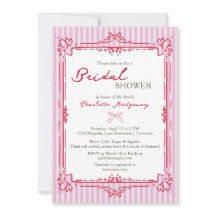 Elegant Glam Frame & Pink Stripes Bridal Shower