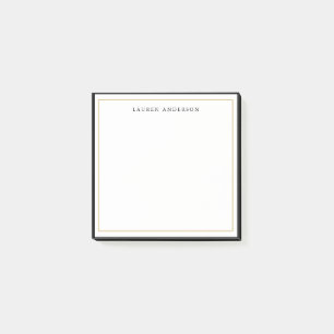 Elegant, Glam Guld & Svart kant Flat Post-it Block