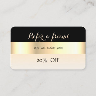 Elegant Glam, Guld, Svart, Randig Rekommendations Rabattkort