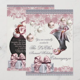 Elegant Glam Helgdag-julfestinbjudan Inbjudningar